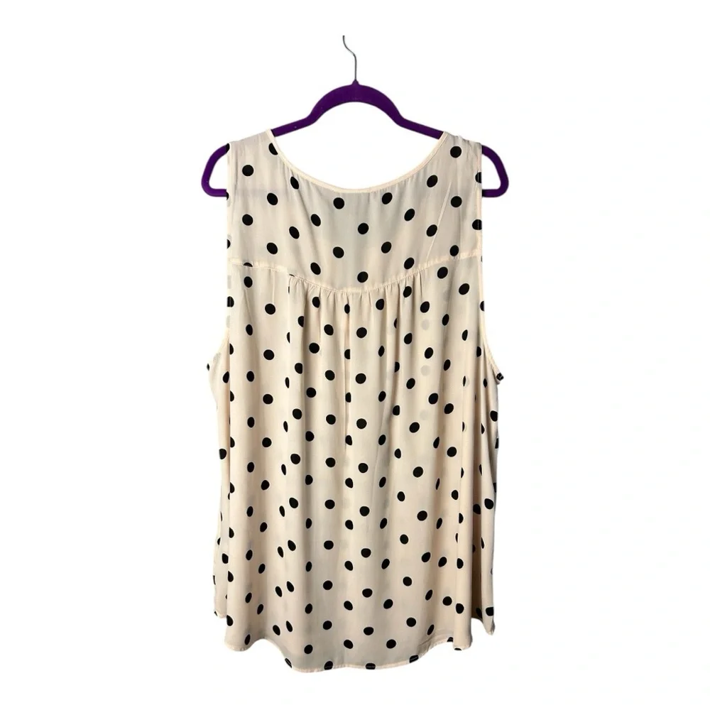 Torrid Women's Pink Black Polka Dot Georgette Keyhole Tank Top Size 3X - Picture 8 of 9